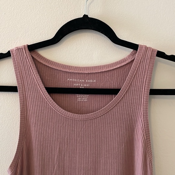 Pink American Eagle Soft Ribbed Tank - Picture 2 of 4